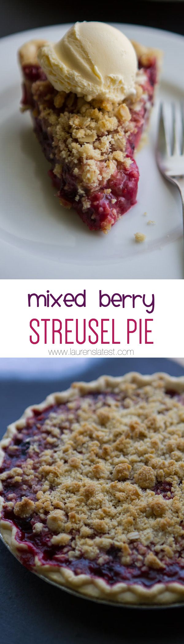 Mixed Berry Streusel Pie