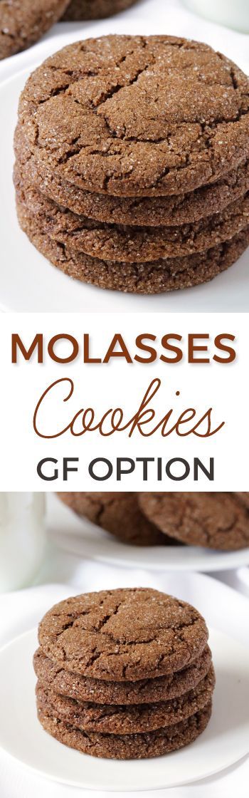 Molasses Cookies (gluten-free, 100% whole wheat, dairy-free options