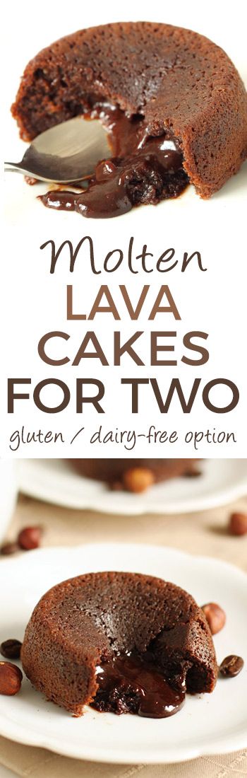 Molten Lava Cakes for Two (gluten-free, dairy-free, whole grain options