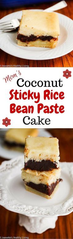 Mom's Baked Coconut Sticky Rice Red Bean Paste Cake