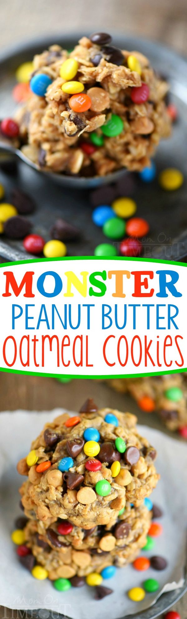 Monster Peanut Butter Oatmeal Cookies