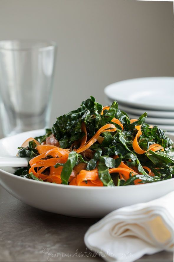 Moroccan Kale and Carrot Ribbon Salad