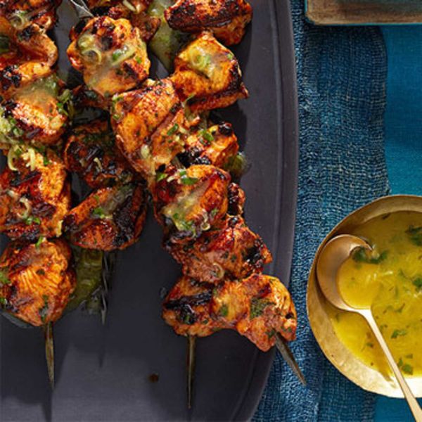 Moroccan Lemon-Herb Chicken Skewers