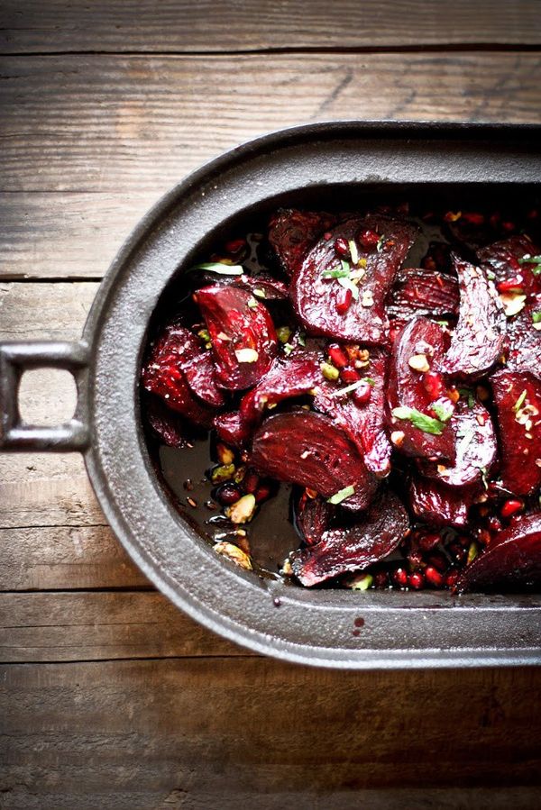 Moroccan Roasted Beets with Pomegranate and Pistachio