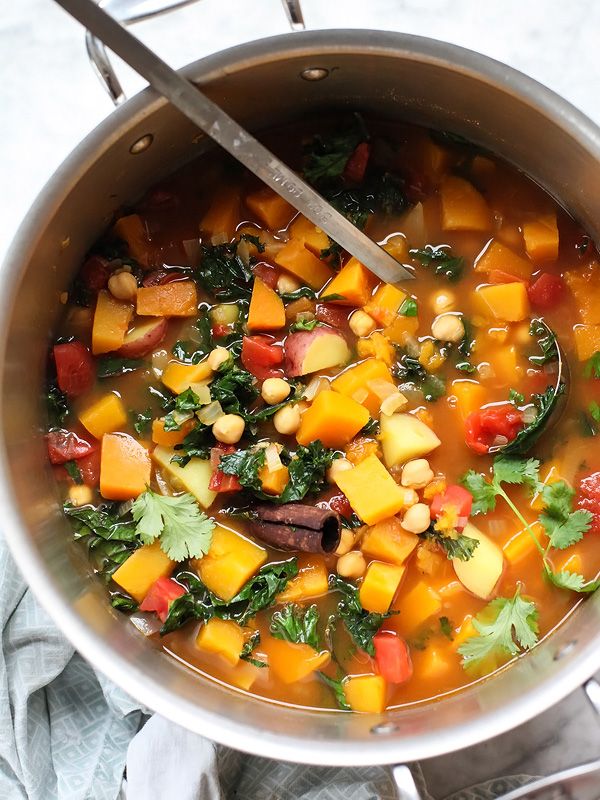 Moroccan Soup with Kale and Chickpeas