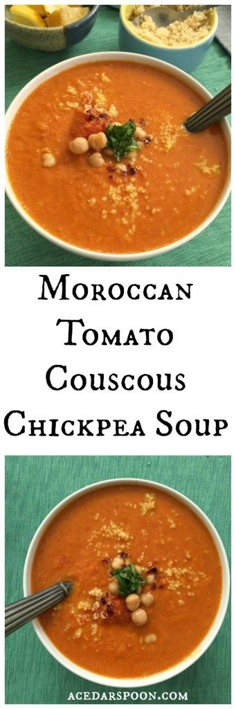 Moroccan Tomato Couscous Chickpea Soup