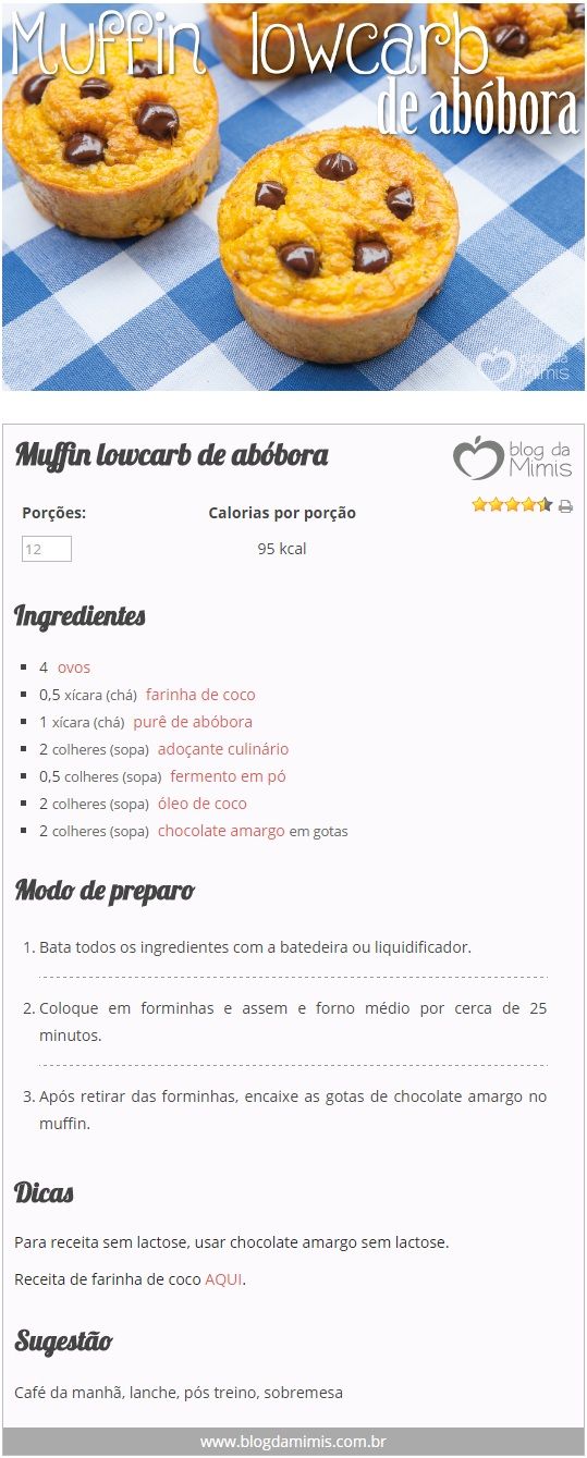 Muffin lowcarb de abóbora