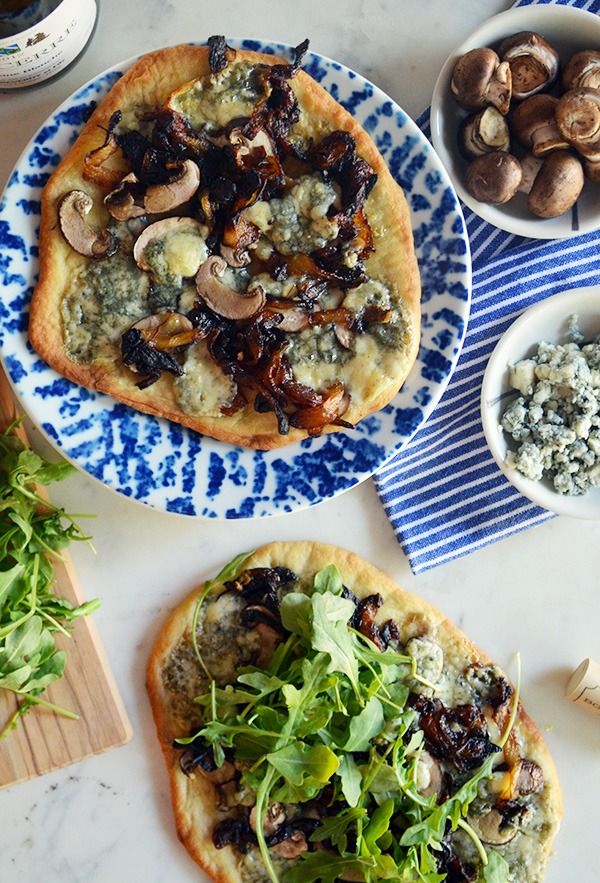 Mushroom, Caramelized Onion & Blue Cheese Flatbreads