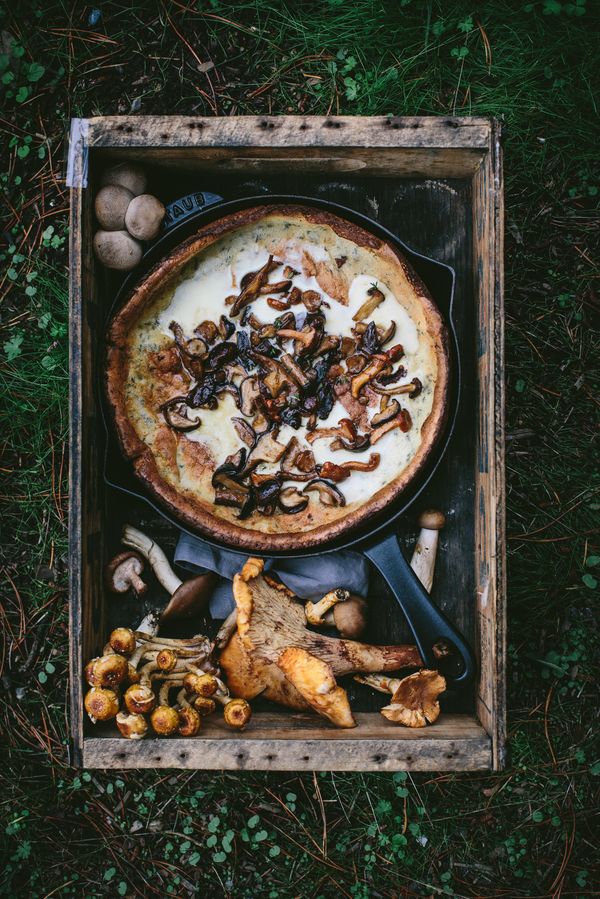 Mushroom Dutch Baby With Roasted Chanterelle Butter