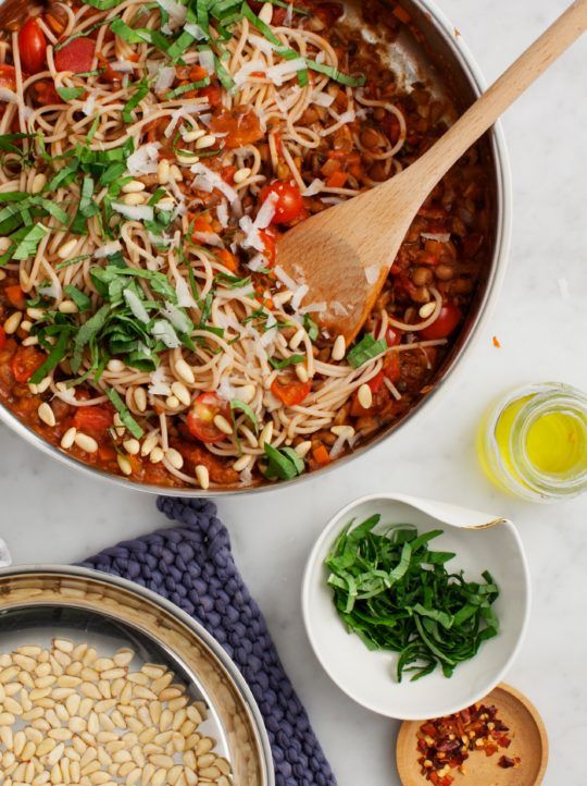 Mushroom Lentil Spaghetti “Bolognese”