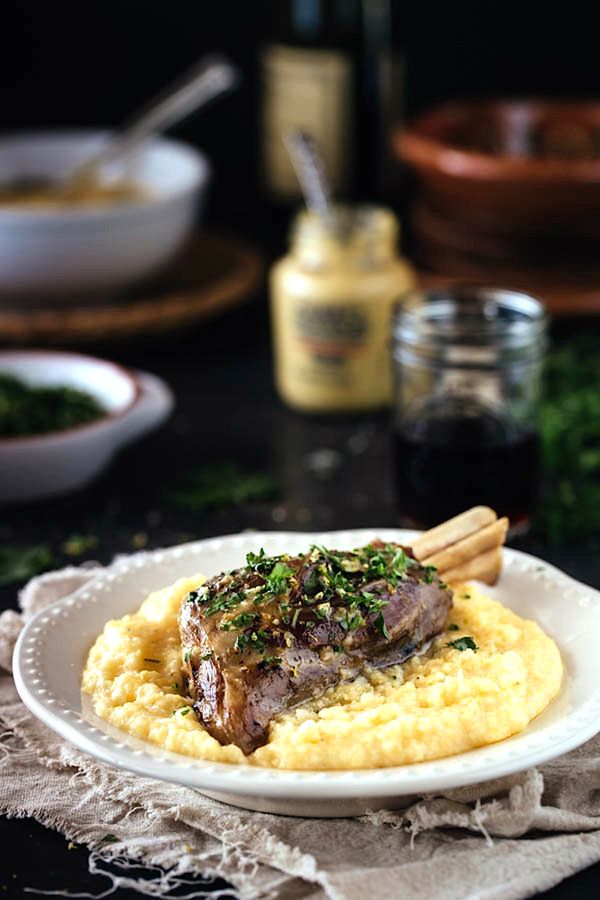 Mustard Lamb Shank with Gremolata