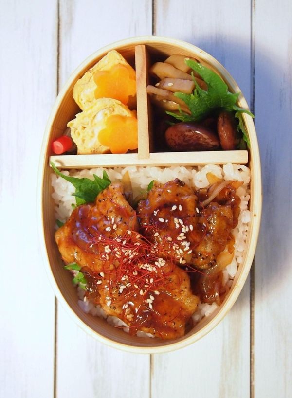 Mustard Pork Teriyaki Bowl for Bento