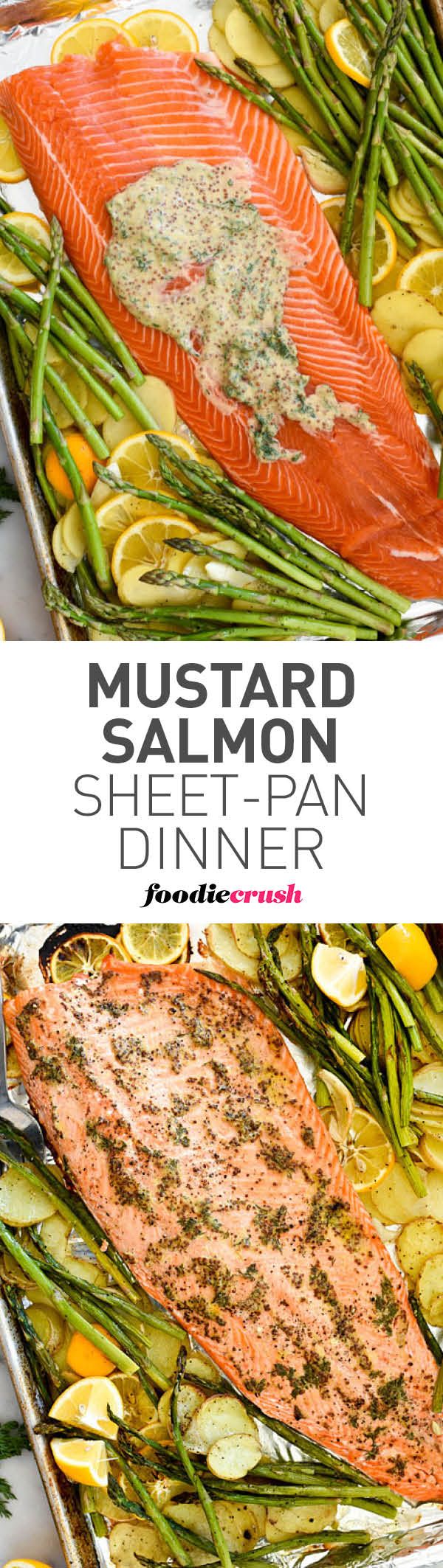 Mustard Salmon Sheet-Pan Dinner