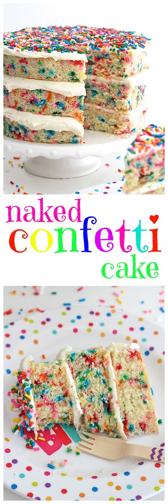 Naked Confetti Cake