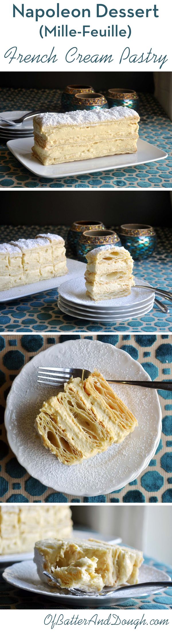 Napoleon Dessert Recipe | French Pastry (Mille Feuille Cream Pastry