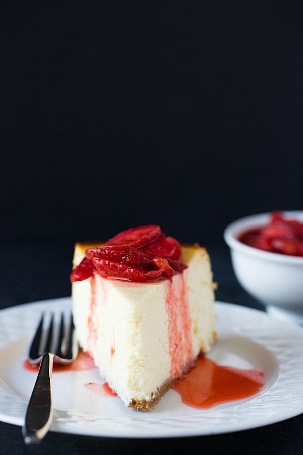 New York-Style Cheesecake with Fresh Strawberry Topping