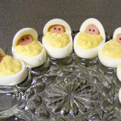 Newborn Babies Deviled Eggs (Baby Shower