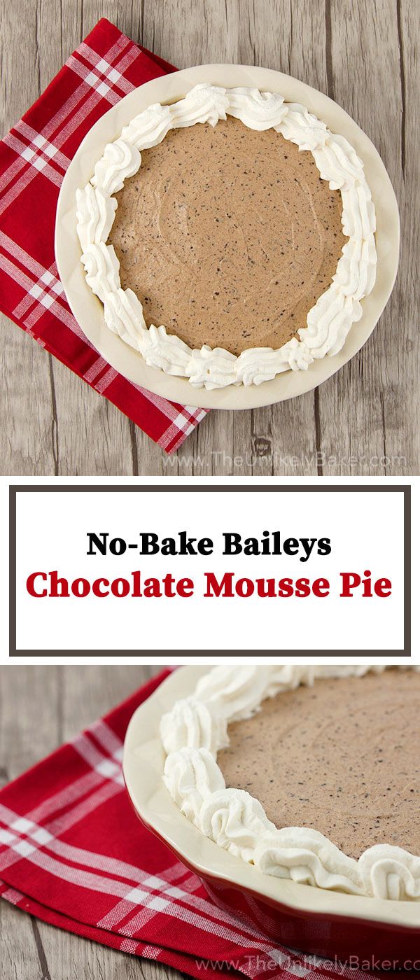 No-Bake Baileys Chocolate Mousse Pie