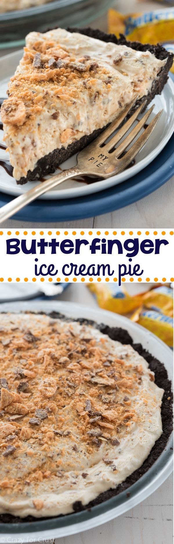 No Bake Butterfinger Ice Cream Pie