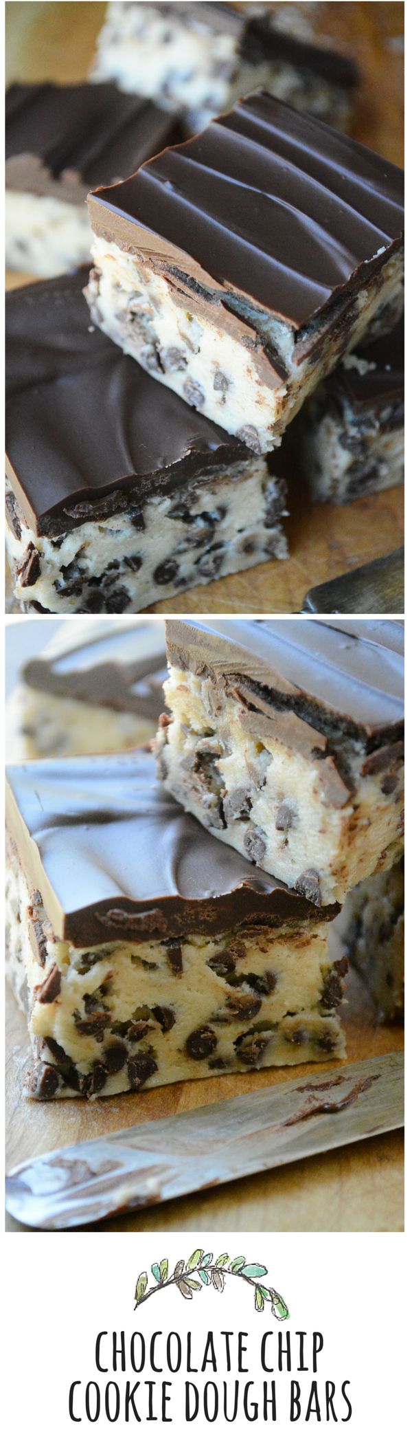 No Bake Chocolate Chip Cookie Dough Bars