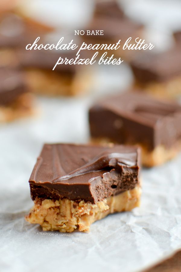 No Bake Chocolate Peanut Butter Pretzel Bites