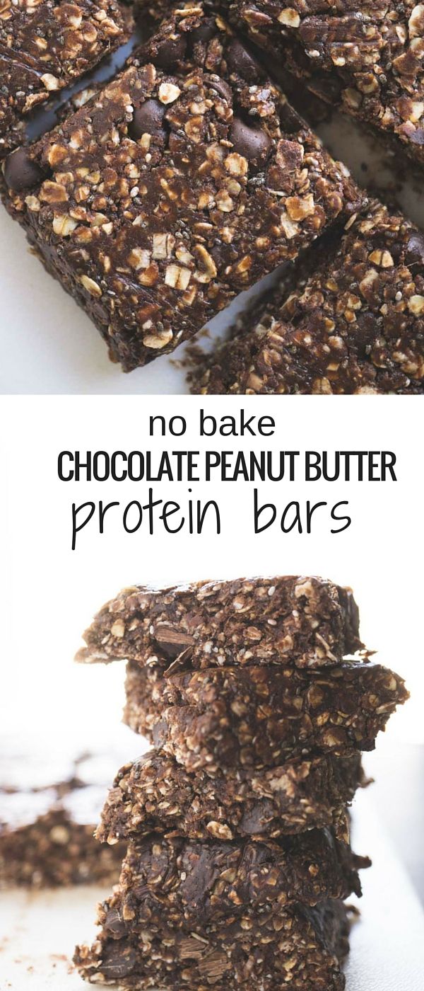 No Bake Chocolate Peanut Butter Protein Bars