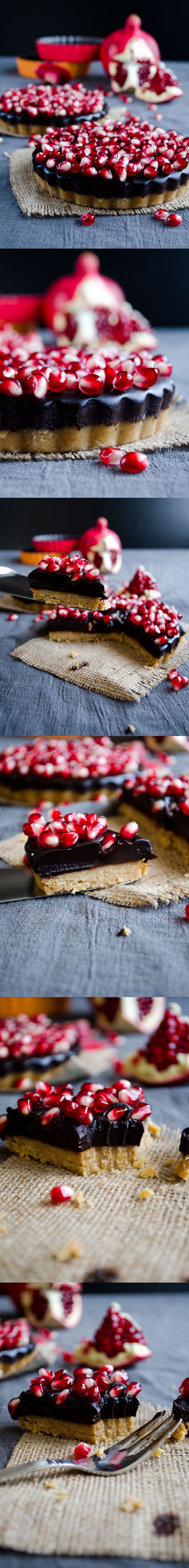 No-Bake Chocolate Pomegranate Tart