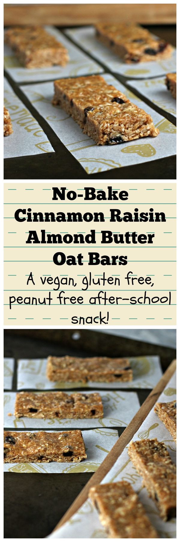 No-bake cinnamon raisin almond butter oat bars