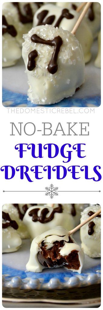 No Bake Fudge Dreidels