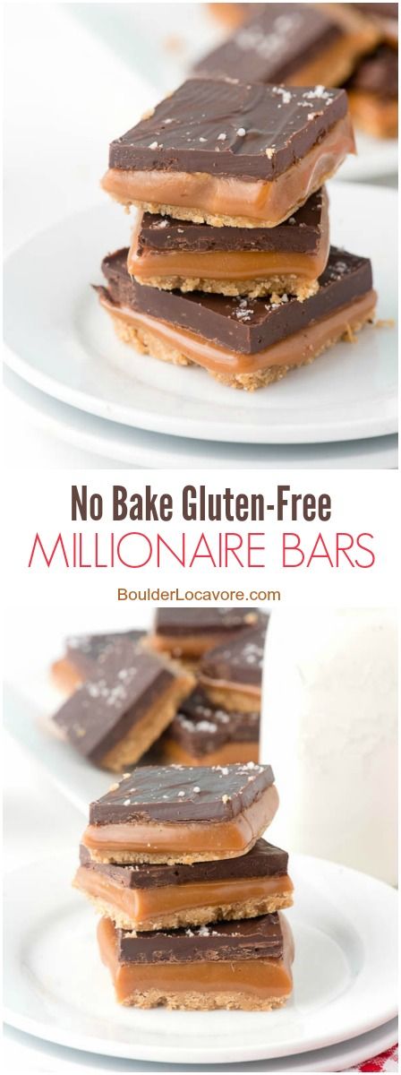 No Bake Gluten-Free Millionaire Bars