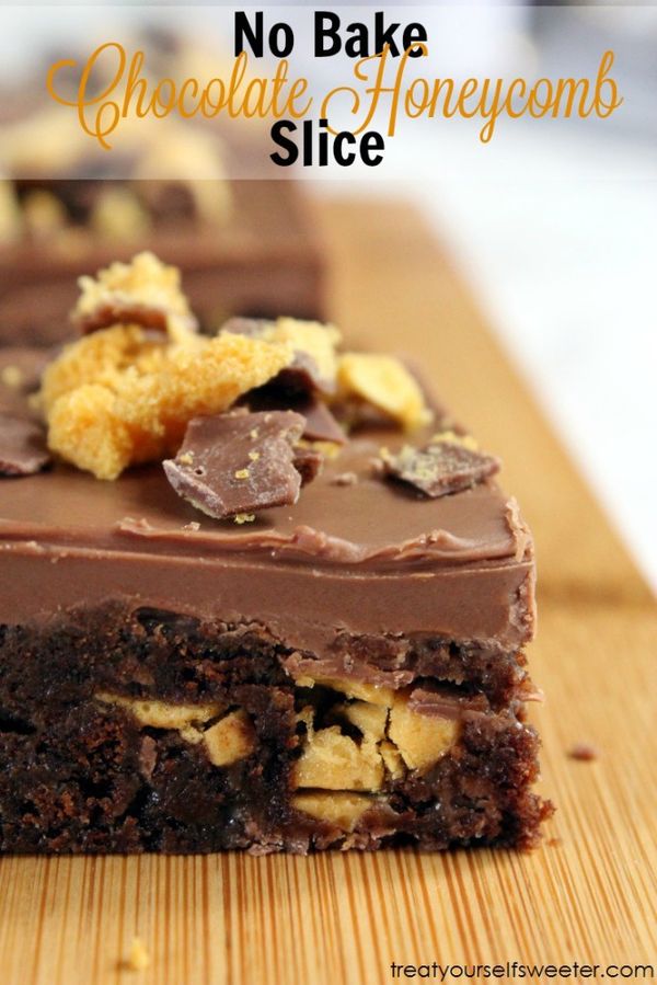 No Bake Honeycomb Slice