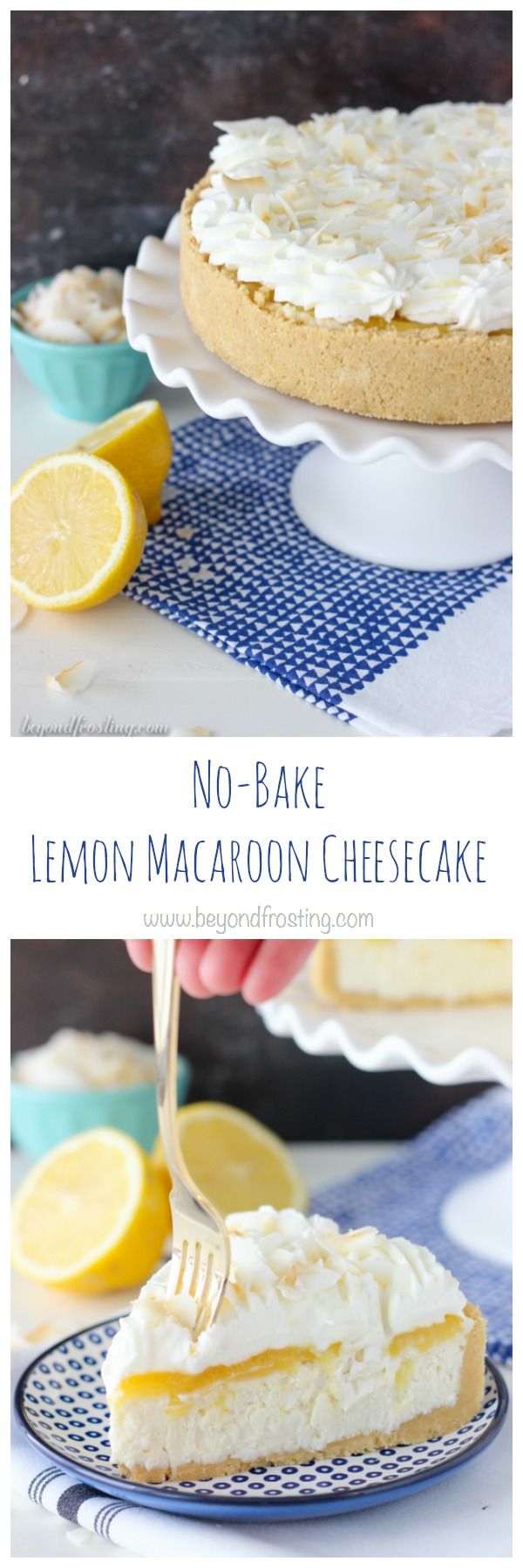 No-Bake Lemon (Coconut Macaroon Cheesecake