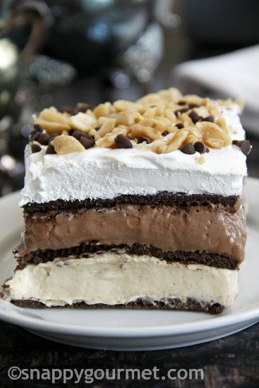 No-Bake Peanut Butter Chocolate Lasagna