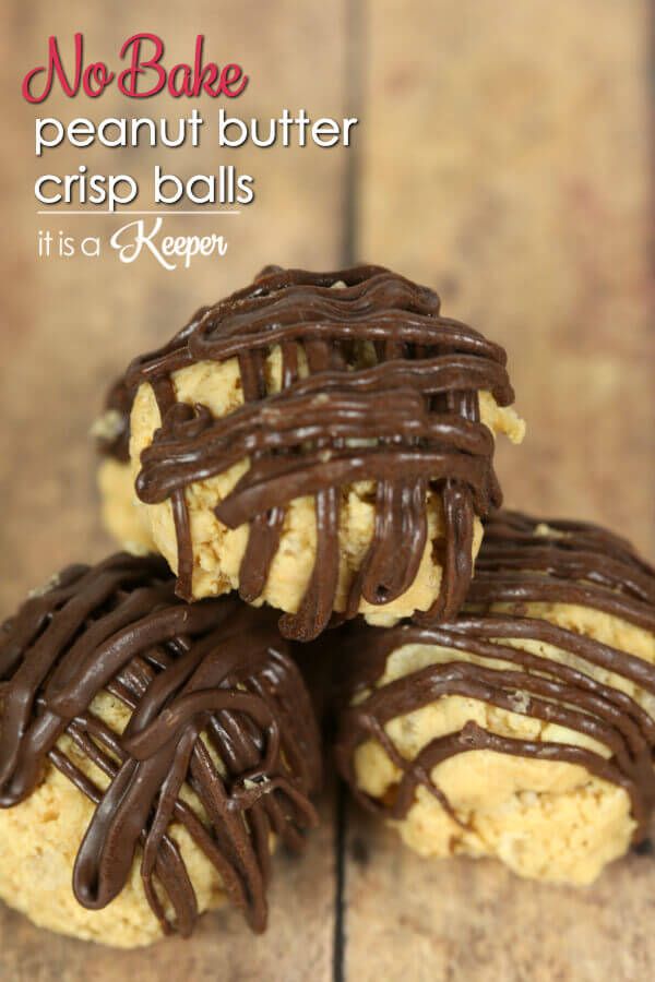 No Bake Peanut Butter Crisp Balls