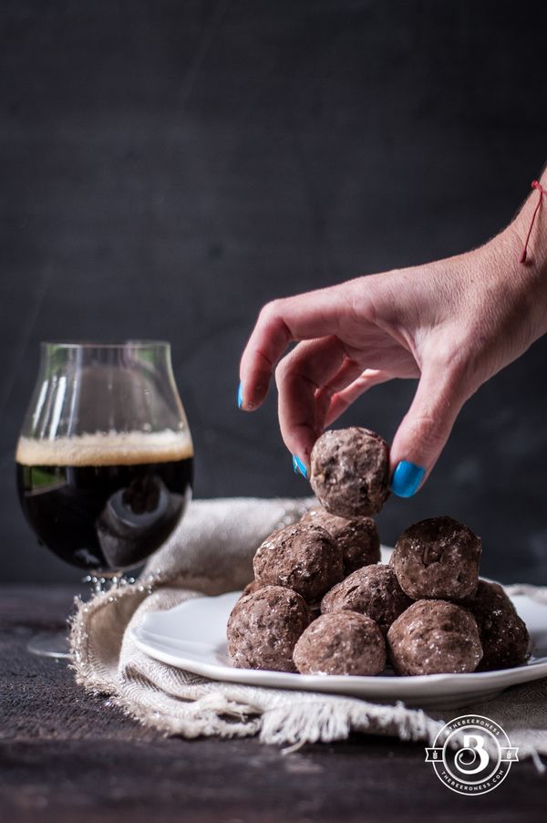 No Bake Pretzel and Bourbon Beer Balls