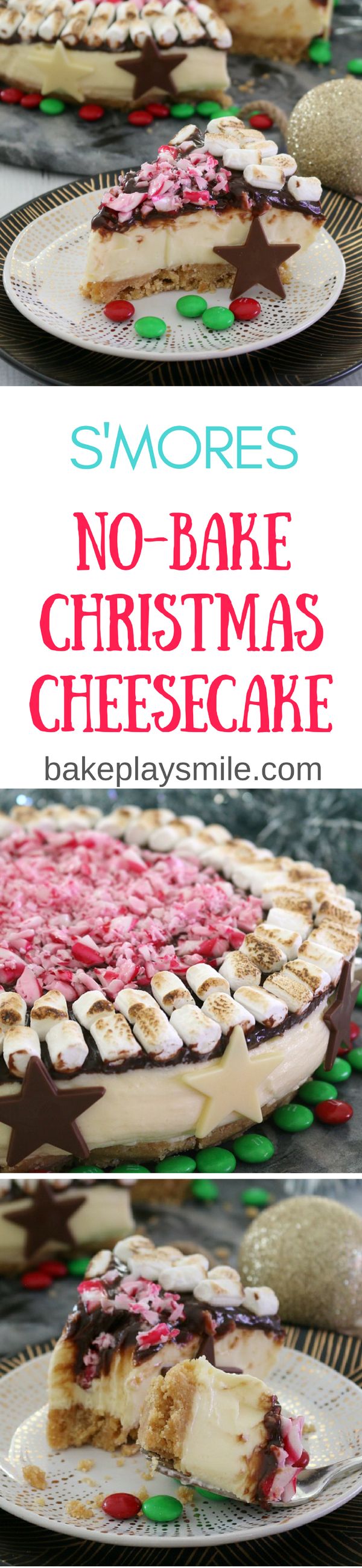 No Bake S'mores Christmas Cheesecake - Conventional Method