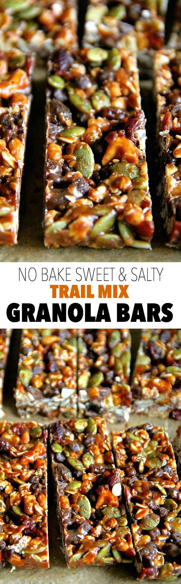 No Bake Sweet and Salty Trail Mix Granola Bars