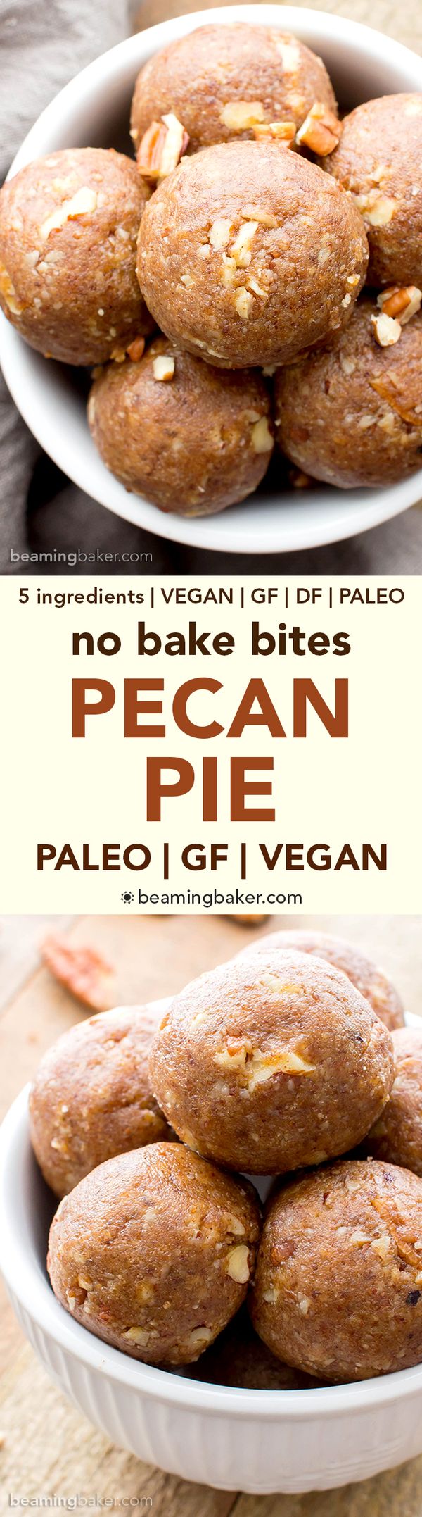 No Bake Vegan Pecan Pie Bites (Paleo, Vegan, Gluten Free, Dairy Free