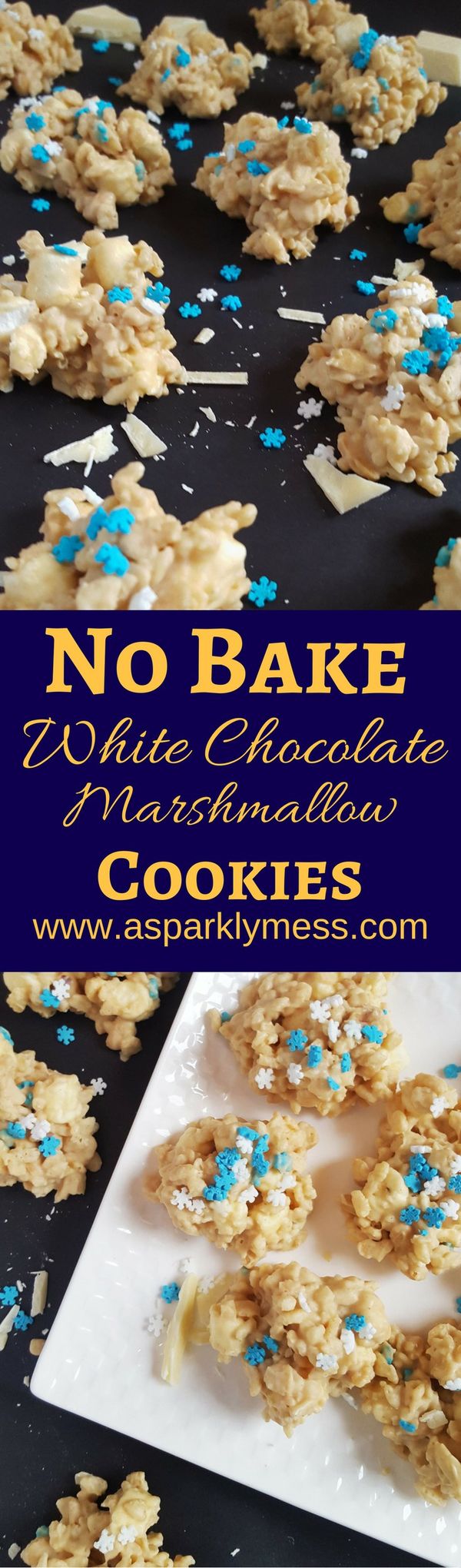 No-Bake White Chocolate Marshmallow Cookies