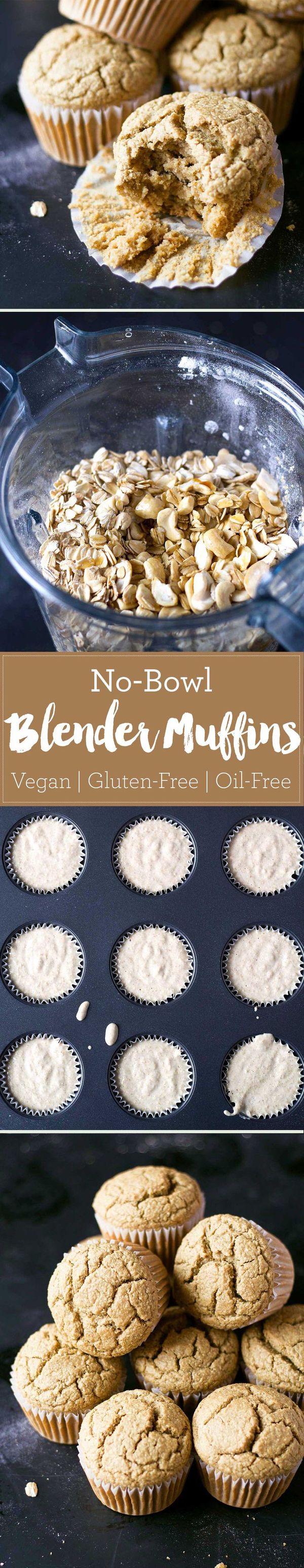 No-Bowl Blender Muffins (Vegan, Gluten-Free, Oil-Free