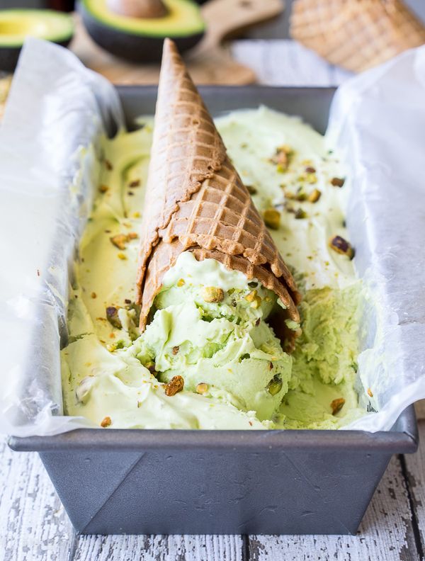 No Churn Avocado Pistachio Ice Cream