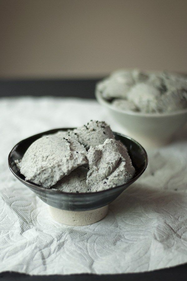 No-churn Black Sesame Ice Cream