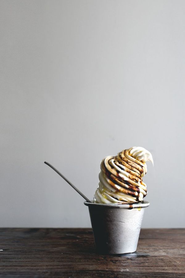 No-churn mascarpone soft-serve w balsamic vinegar