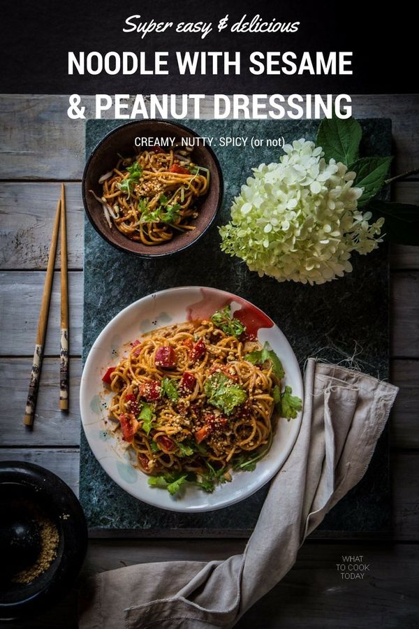 Noodle with sesame peanut dressing (4 servings