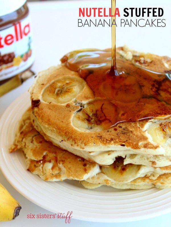 Nutella Stuffed Banana Pancakes