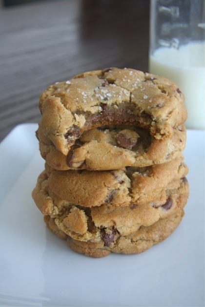 Nutella-Stuffed Browned Butter Chocolate Chip Cookies with Sea Salt