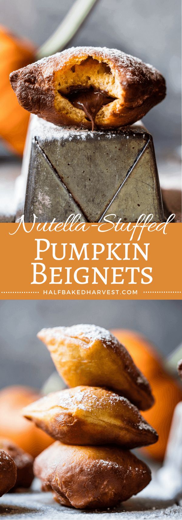 Nutella Stuffed Pumpkin Beignets