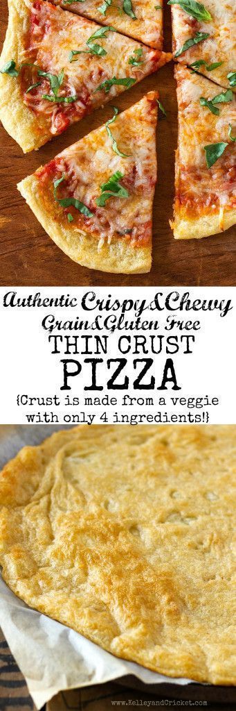 NY Style Thin Crust PIZZA (Easy, 4 Ingredient Veggie-Base Crust