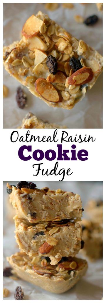 Oatmeal Raisin Cookie Fudge (Vegan + Gluten-free