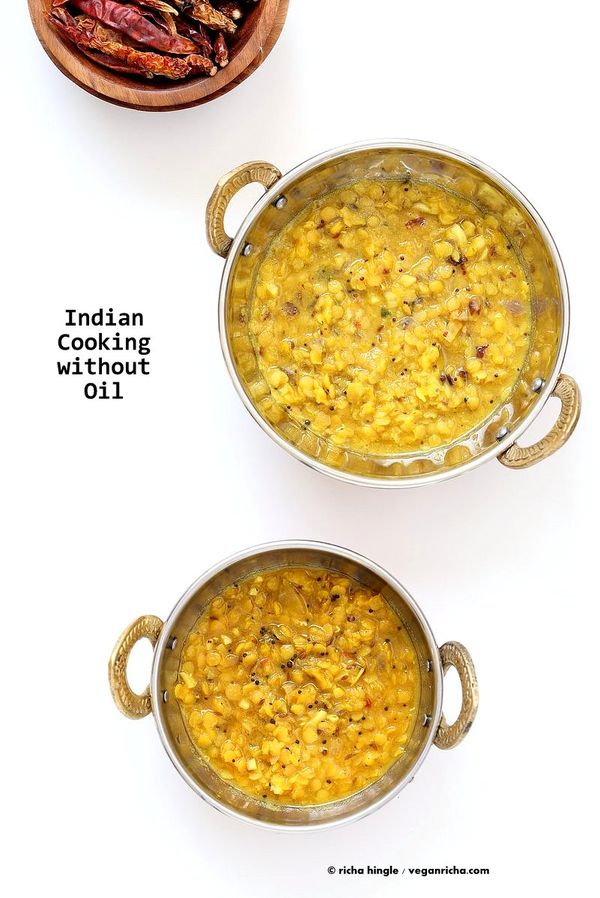 Oil free Dal Tadka - Restaurant style Lentil soup